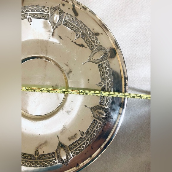 Elegant Silver Plated Decorative Plate. Vintage - Picture 4 of 7